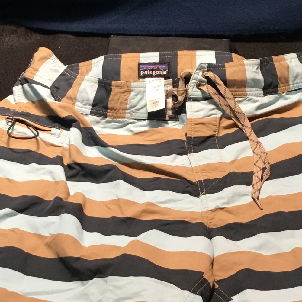 Patagonia Men’s “Ventura Stripe” Board Shorts.  Like new. Men’s 38 waist